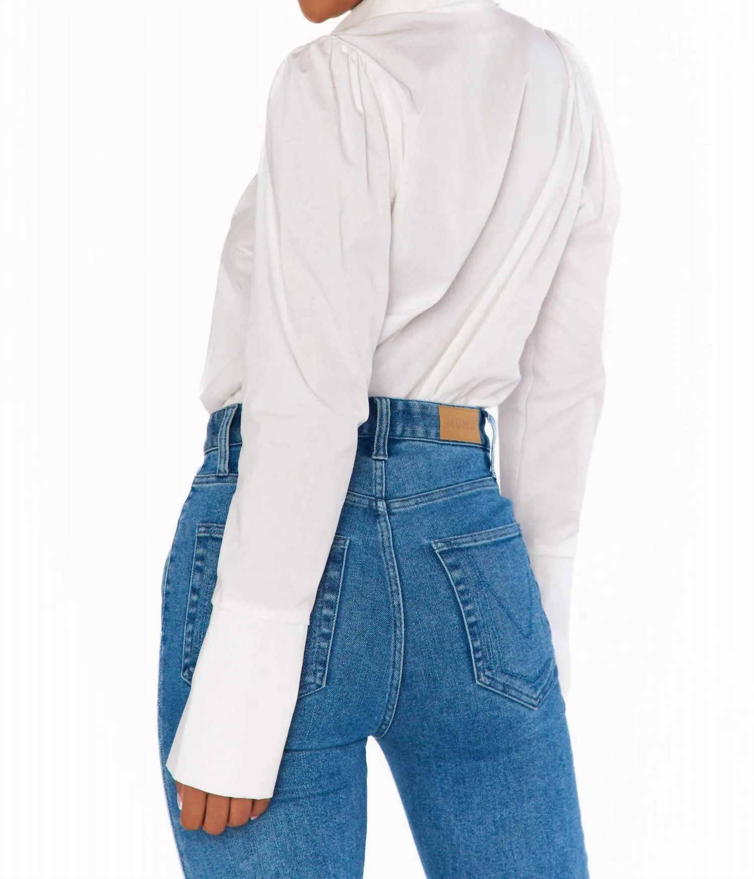 Boulevard Bodysuit In White Poplin