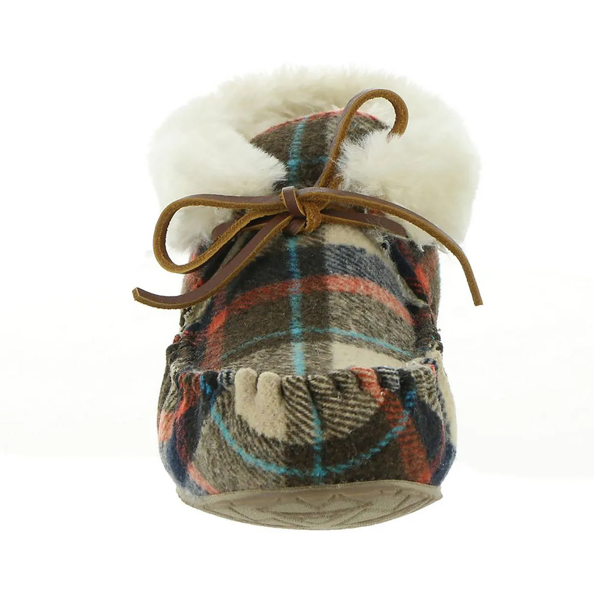 Cabin Bootie Womens Wool Blend Shearling Moccasin Slippers