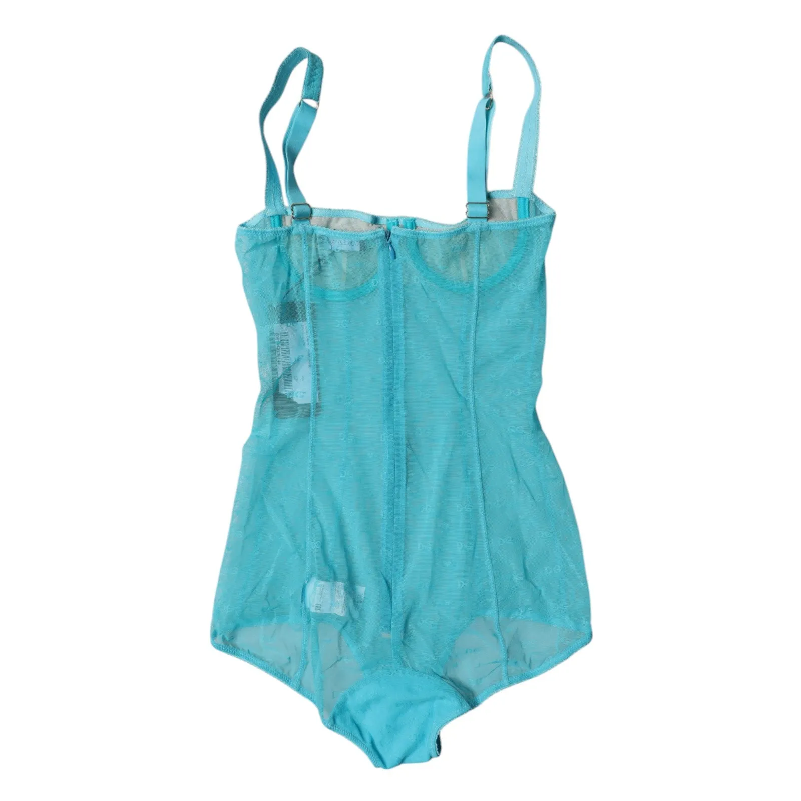 Dolce & Gabbana blue Tulle Balconette Bra Bodysuit Women's Underwear