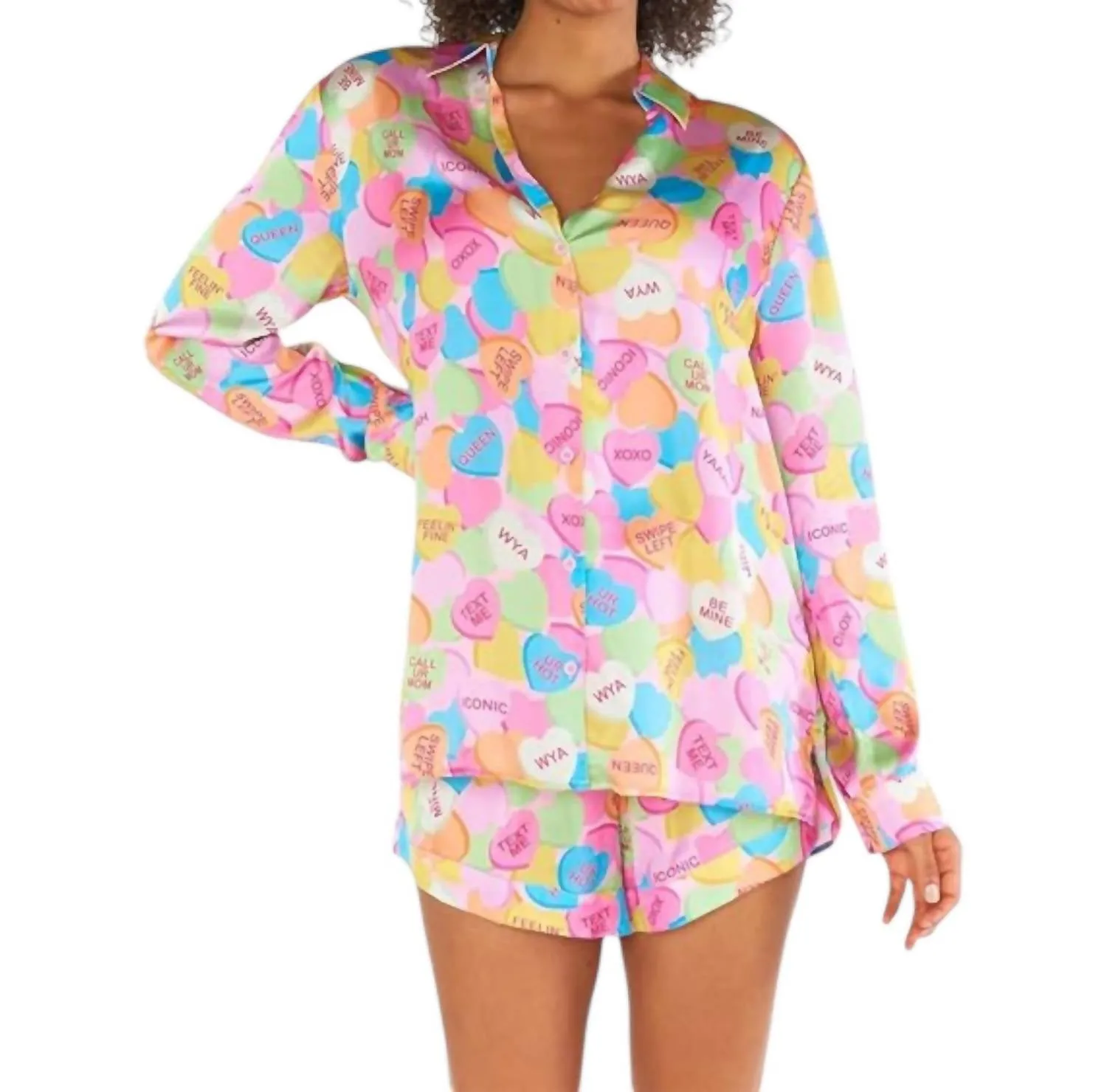 Early Riser Pajama Set In Candy Crush Silky