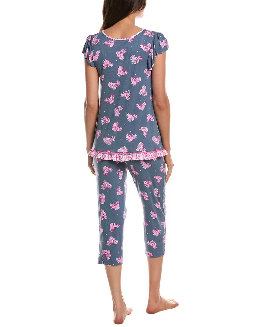 Ellen Tracy 2pc Top & Cropped Pant Sleep Set