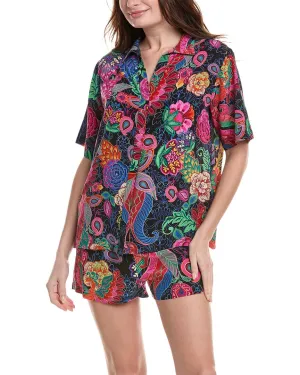 Johnny Was Carolyn 2pc Silk Pajama Set