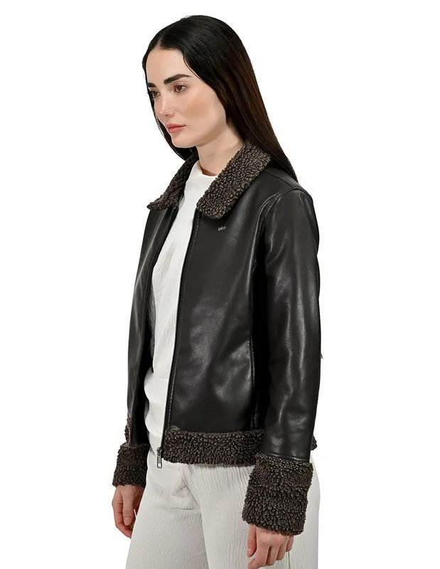LEE Women's Fashion Jacket With Fur