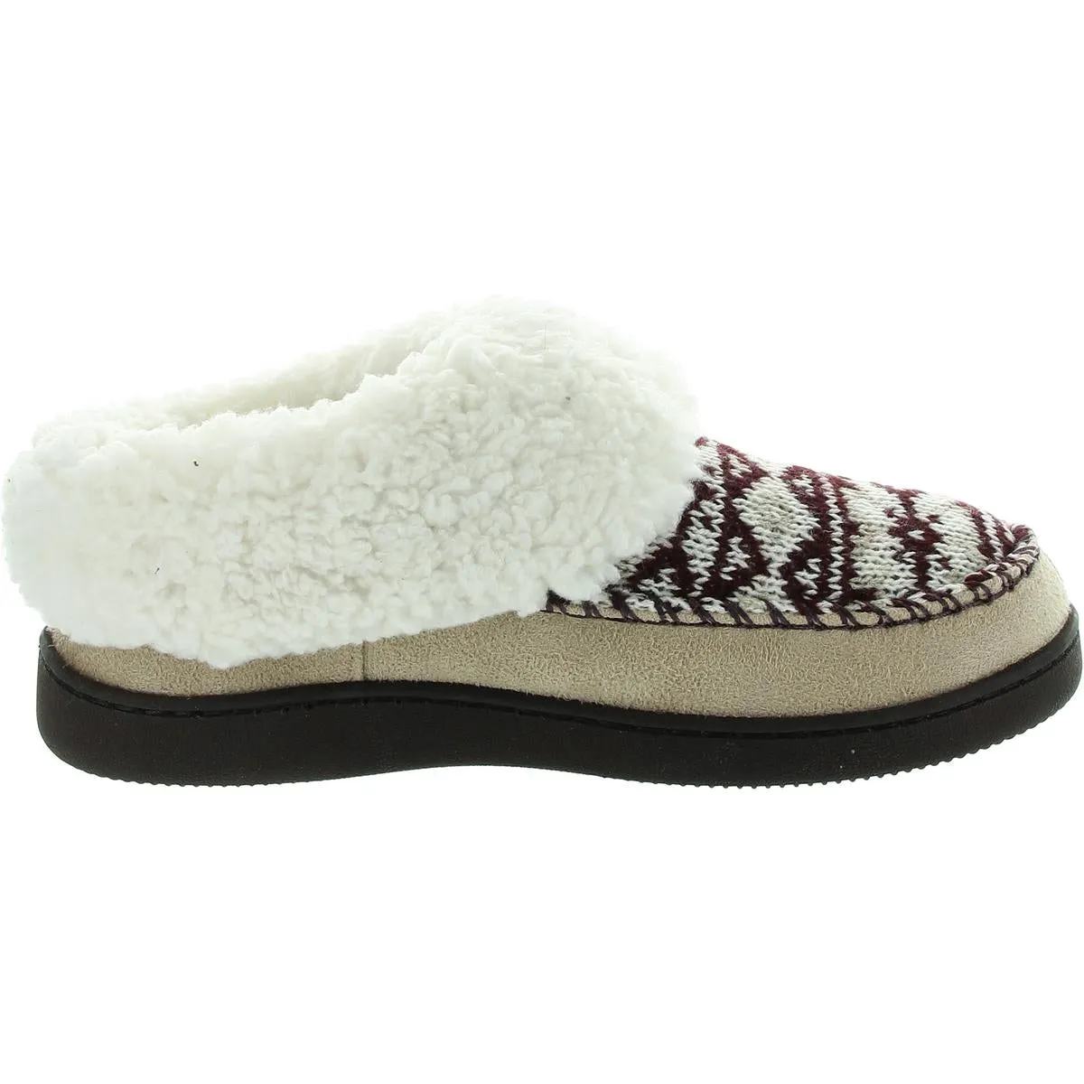 MINERVA Womens Faux Fur Lined Faux Fur Moccasin Slippers