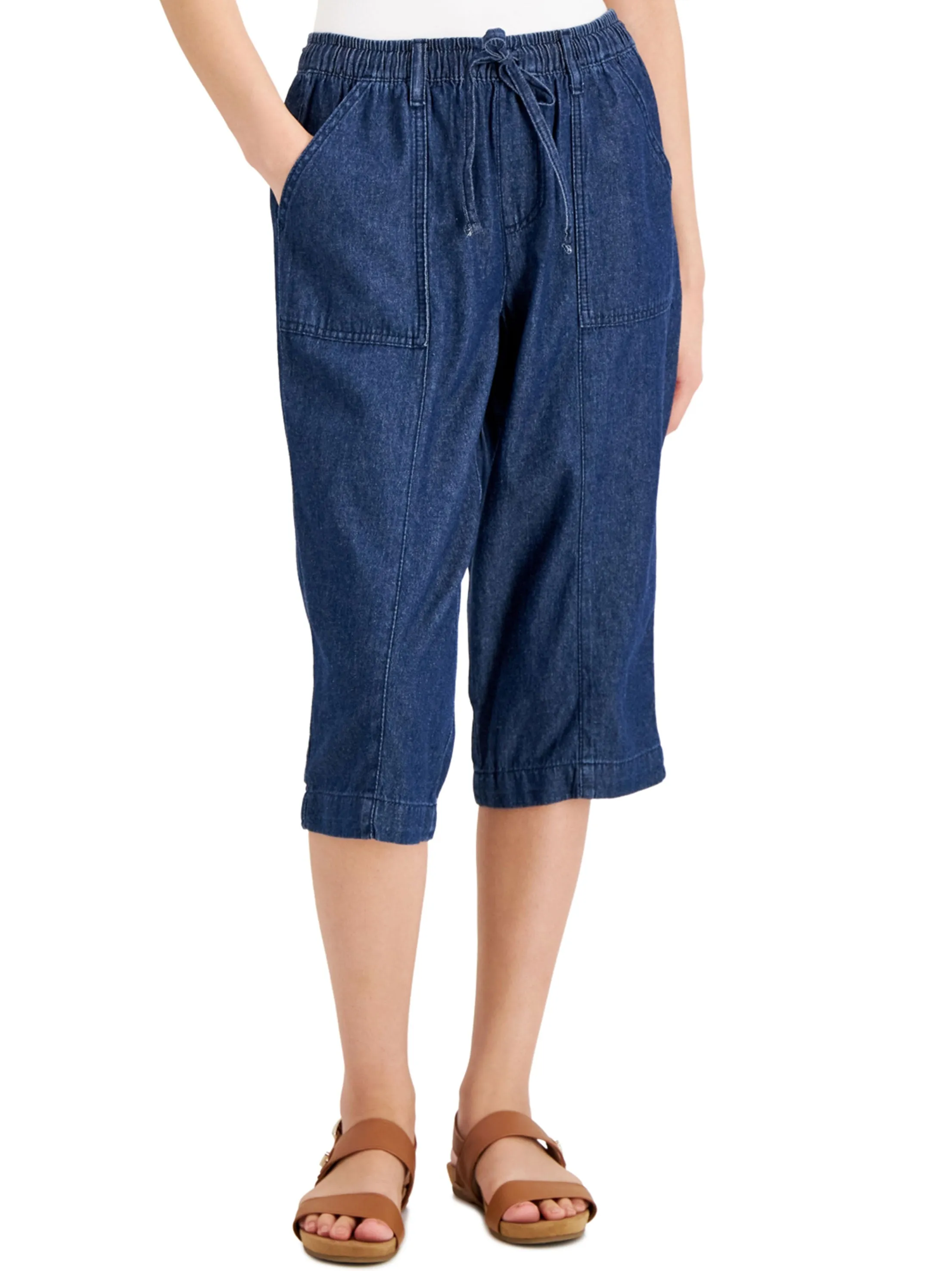 Women's Denim Charlie Capri Pant,Navy